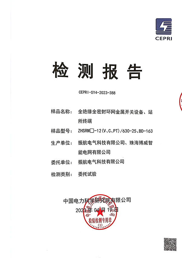 ZHSRM-12V、C、PT檢測報告
